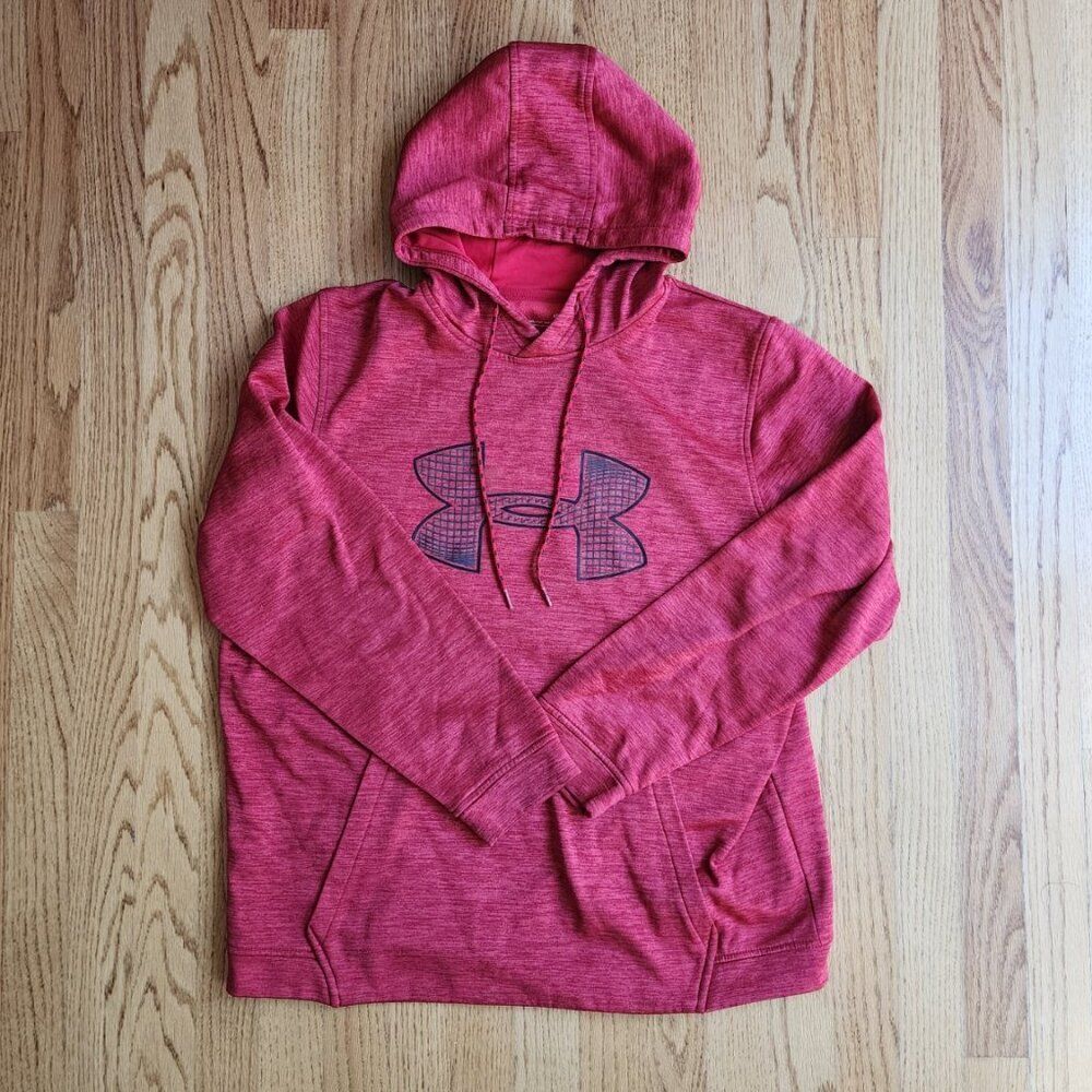 UNDER ARMOUR Red Hoodie | Boy's Size Large (L) | Draw String | Pull Over Style
